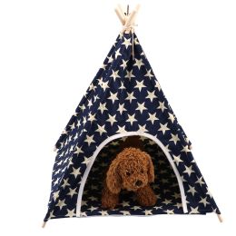 Canvas and Pine Foldable Indoor and Outdoor Pet Tent Washable Dog Bed Play House