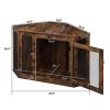 HOBBYZOO Furniture Corner Dog Crate, Lockable Doors, Dog Kennel with Wood and Mesh, Dog Crate for Small/Medium Dogs, Pet Crate Furniture, Dog House, S