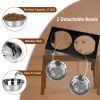 Dog Raised Bowls with 6 Adjustable Heights Stainless Steel Elevated Dog Bowls Foldable Double Bowl Dog Feeder for Small Medium Large Size Dog