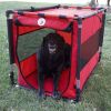 Large Folding Dog Kennel, Large, Red, Polyester, Plastic