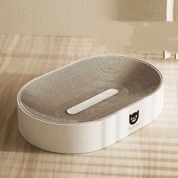 Corrugated Paper Grab Basin Cat Supplies (Option: Starlight White-55x35cm)