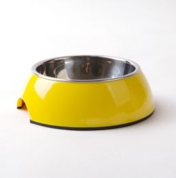 Stainless Steel Bowl Melamine Melamine Pet Tableware (Option: XL-Yellow)