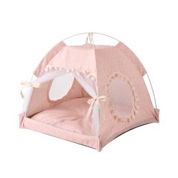 Simple And Foldable Outdoor Pet Tent Supplies (Option: Pink Fragmented Flowers-L)