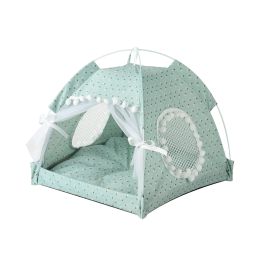 Simple And Foldable Outdoor Pet Tent Supplies (Option: Fragmented green-L)