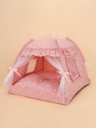 Simple And Foldable Outdoor Pet Tent Supplies (Option: Pink lace-L)