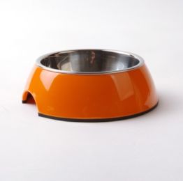 Stainless Steel Bowl Melamine Melamine Pet Tableware (Option: XL-Orange)