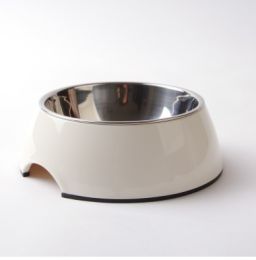 Stainless Steel Bowl Melamine Melamine Pet Tableware (Option: XL-White)