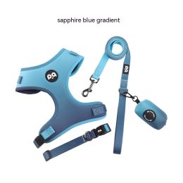 Pet Dog Hand Holding Rope Strap Suit (Option: Sapphire Blue Gradient Color-M)