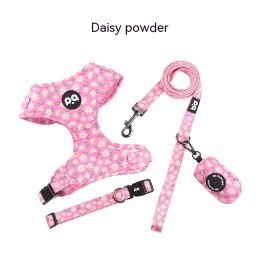 Pet Dog Hand Holding Rope Strap Suit (Option: Daisy Pink-M)