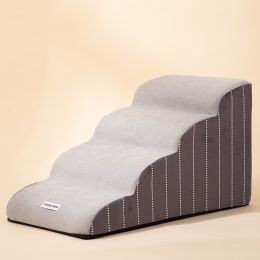 Removable Sponge Steps Small Dog Pet Stairs (Option: Grey fourth order)