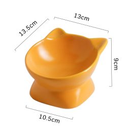 Anti-overturning High Foot Double Bowl Pet Supplies (Color: Orange)