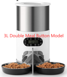 Automatic chqiue pet feeder (Option: 3L Double Meal Button Model-US)