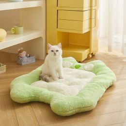 Universal Thickened Fleece-lined Pet Cat Bed Mat (Option: Green-S)