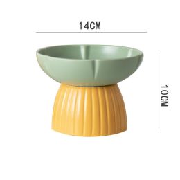 Pet Macarons Candy Color Feeding Ceramic Bowl (Color: Green)