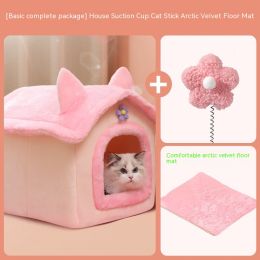 Cute Princess Cat Nest Thickened Puppet Winter Cat Pet Princess Bed (Option: Basic Full Package-Large Bejirog Thick Warm)