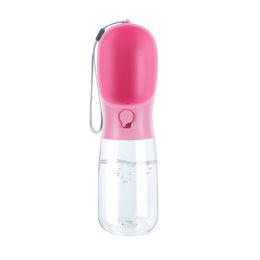 Large Capacity Outdoor Portable Travel Pet Water Bottle (Option: Pink-550ml)