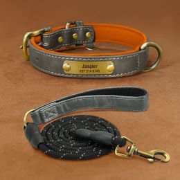 Dog Collar Engraved With Lettering To Prevent Loss Of Neck Collar (Option: Grey suit-XL)