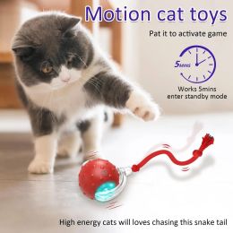 New Cat Rolling Ball Bird Chirping Interactive Cats Pets Toys Mot Pet Products (Color: Red)