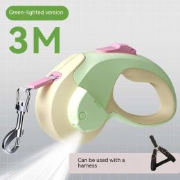 Retractable Luminous Automatic Hand Holding Rope Outing Pet Supplies (Option: Mango Green-3M)