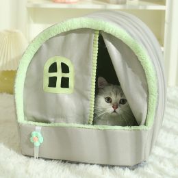 Four Seasons Universal Pet Closed Warm Cat Nest (Option: Green-30X30cm)