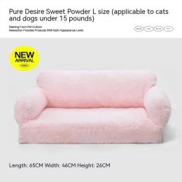 Four Seasons Universal Winter Soft Cat Nest Warm Kennel Removable And Washable Pet Sofa (Option: Pink-L)