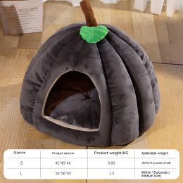 Autumn And Winter Dogs And Cats Semi-enclosed Nest (Option: Dark Gray-S)