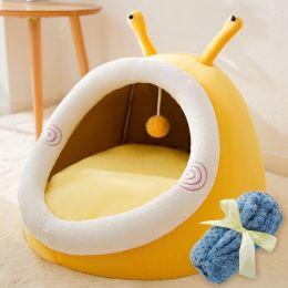 Four Seasons Universal Small Dog Removable And Washable Kennel (Option: Yellow Snail With Blanket-S)