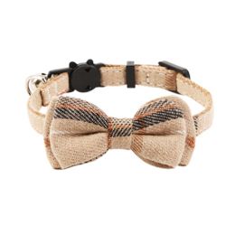 British Cat Collar With Bell Plaid Bow (Option: Brown Bow-1CMx20 To 28CM Adjustment)