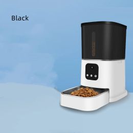 Pet Remote Control Intelligent Feeding Machine Real-time Voice Video (Option: PT05 Black-EU)