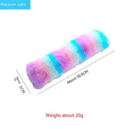 Rainbow Long Plush Cat Pillow Pet Toy (Option: Macaron Color)