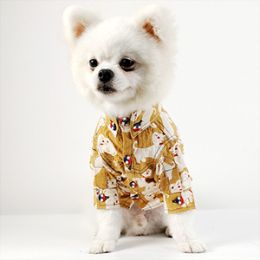 Puppy Printed Shirt Dog Clothes (Option: Khaki-XS)