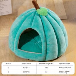 Autumn And Winter Dogs And Cats Semi-enclosed Nest (Option: Peacock Blue-S)