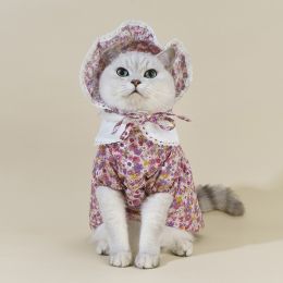 Girly Style Floral Lace Princess Dress Cat Costume (Option: Floral Suit-XS)