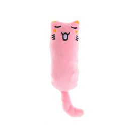 Molar Interactive Bite-resistant Cat Ringing Paper Mint Toy (Option: Pink Emoji Cat-11x5cm)