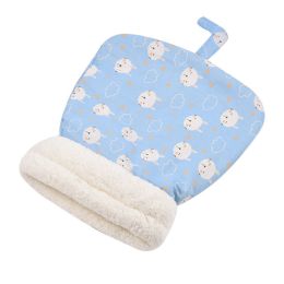 Lambswool Thickened Pocketable New Winter Linen Sleeping Bag Cat Nest (Option: Blue Rabbit-55x45cm)