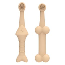 Silicone Cat And Dog Toothbrush (Option: Beige-Fish shaped toothbrush set)