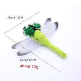 Cat Teaser Feather Replacement Head Pet Cat Toy (Option: Green Dragonfly)