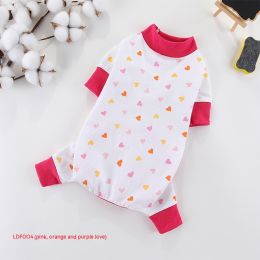 New Cotton Four-legged Pet Clothing (Option: Coral Love-XS)