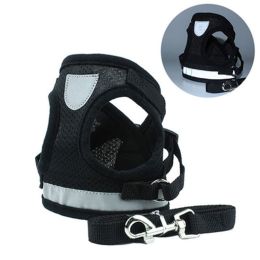 Cross-border Dog Breast Strap Vest Reflective Hand Holding Rope Breathable Pet Supplies Wholesale (Option: Black-XS)