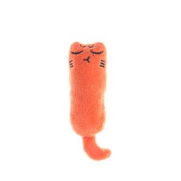 Molar Interactive Bite-resistant Cat Ringing Paper Mint Toy (Option: Orange Emoji Cat-11x5cm)