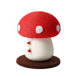 Cat Scratch Board Mushroom-shaped Sisal Vertical Wear-resistant (Color: Red)