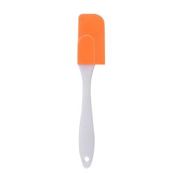 White Handle Silicone Cake Split Small Scraper (Color: Orange)