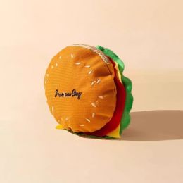 Pet Cute Burger Fries Backpack Hand Holding Rope (Option: Alphabet Hamburger-M)