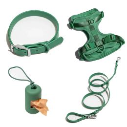 Dog Tactical Chest Back Anti-bite Waterproof Collar (Option: Green Four Piece Set-XS)