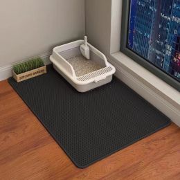 Cat Litter Mat Double Layer Filter Anti-bring Out (Option: Black-30x45)