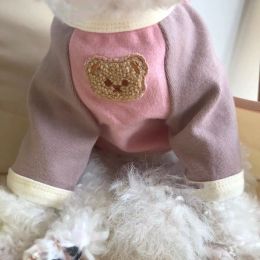 Poodle Dog Clothes Korean Pet Pullover Sweater (Option: Pink Purple Bear-XXL)