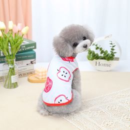 Spring And Summer Pet Costume Clothes (Option: Red Apple Pattern-M)