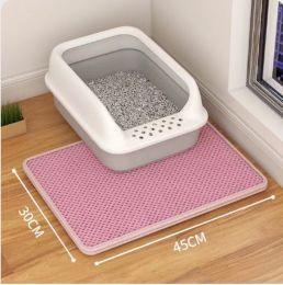 Cat Litter Mat Double Layer Filter Anti-bring Out (Option: Pink-30x30)