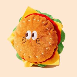 Pet Cute Burger Fries Backpack Hand Holding Rope (Option: Big Eye Burger-M)