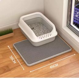 Cat Litter Mat Double Layer Filter Anti-bring Out (Option: Gray-30x45)